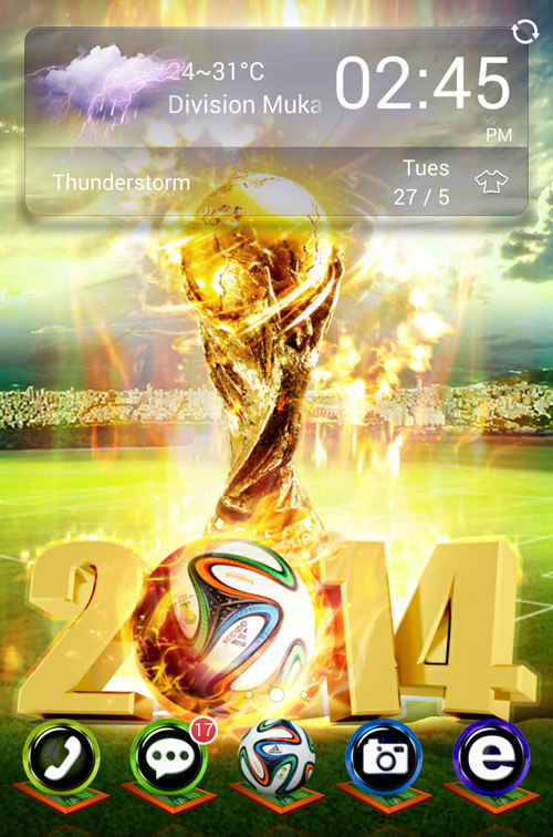 Schermata del tema World Cup Trophy per Android