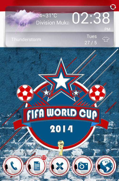 Schermata del tema 2014 FIFA World Cup per Android