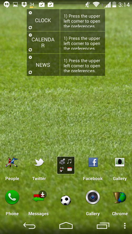 Schermata del tema Football Homepack per Android