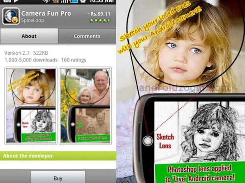 Schermate dell'app Camera Fun Pro per Android