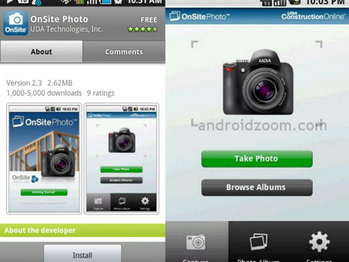Schermate dell'app OnSite Photo per Android