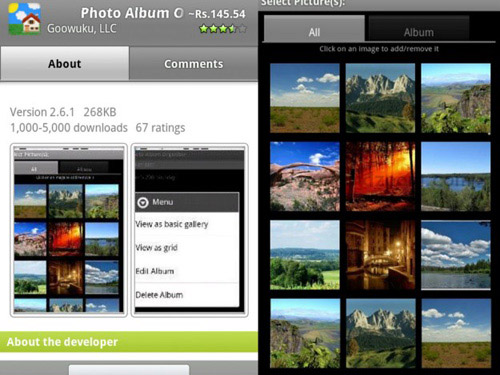 Schermate dell'app Photo Album Organizer per Android