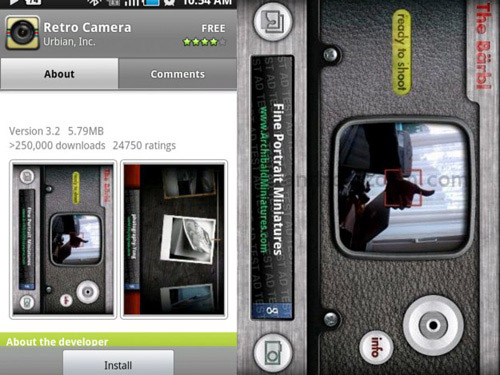 Schermate dell'app Retro Camera per Android