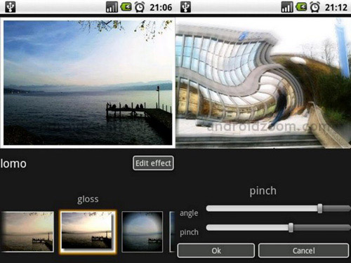 Schermate dell'app Photo Effects per Android