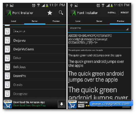 Schermate dell$0027applicazione Font Installer per Android