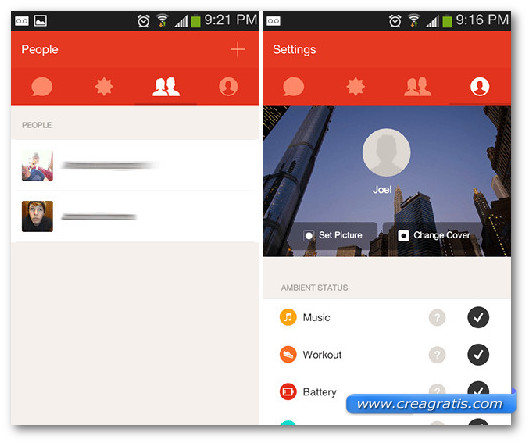 Schermate dell'app Path Talk per Android