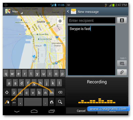 Schermate della tastiera Swype Keyboard per Android