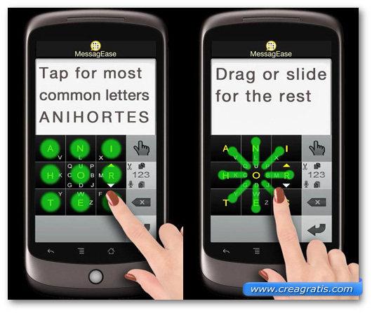 Schermate della tastiera MessagEase Keyboard per Android