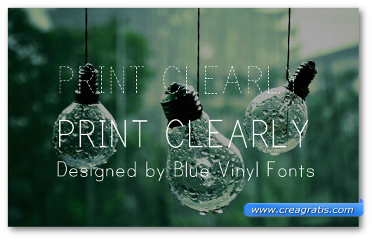 Esempio del font Print Clearly