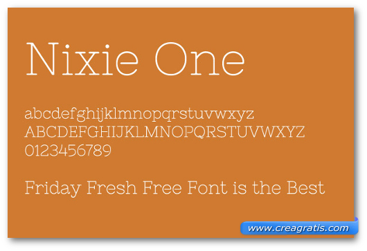 Esempio del font Nixie One