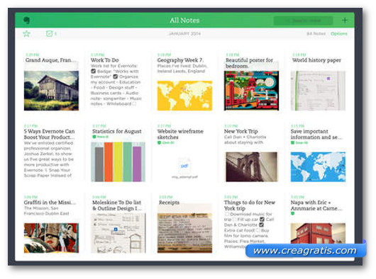 Schermata dell$0027app Evernote per iPhone 6