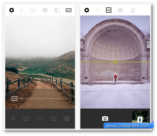 Schermate dell'app VSCO Cam per iPhone 6