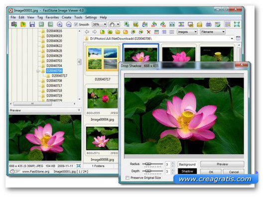 Interfaccia grafica del programma FastStone Image Viewer