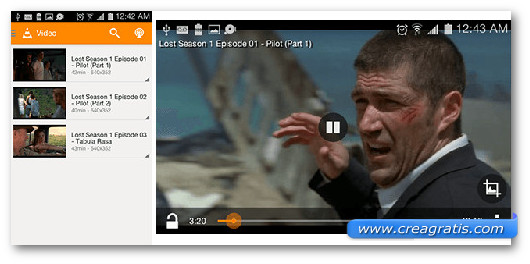 Immagine del video player VLC per Android