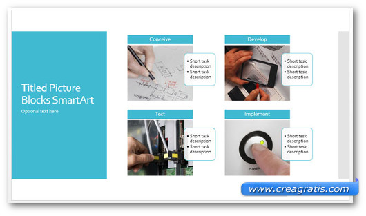 Template Process Diagram with Photo Blocks per PowerPoint