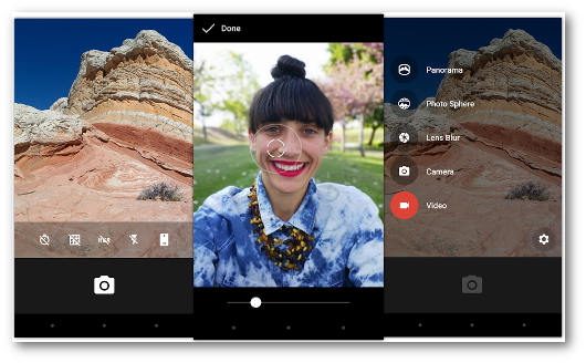 Schermate dell'app Google Camera per Android