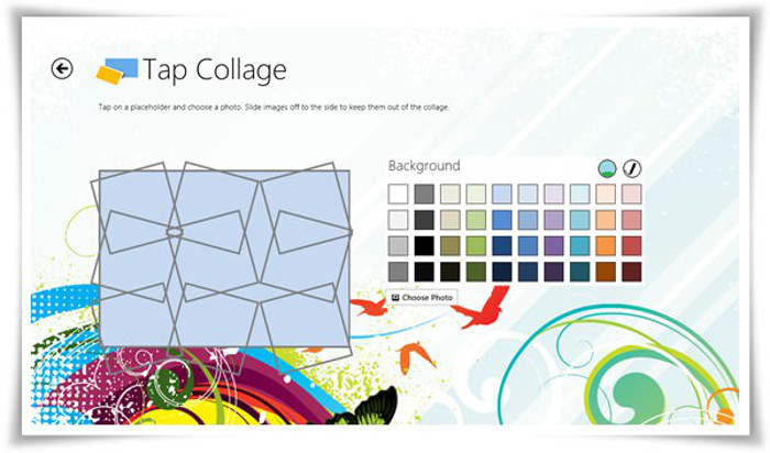 Schermata dell'app Tap Collage per Windows