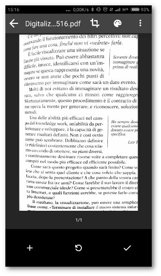 Documento di esempio da scannerizzare con la fotocamera Android