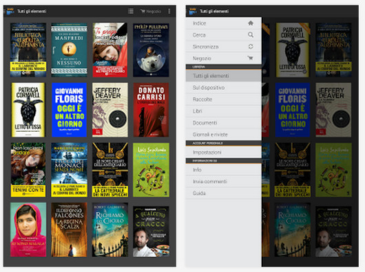 Schermate dell'app Kindle for Android