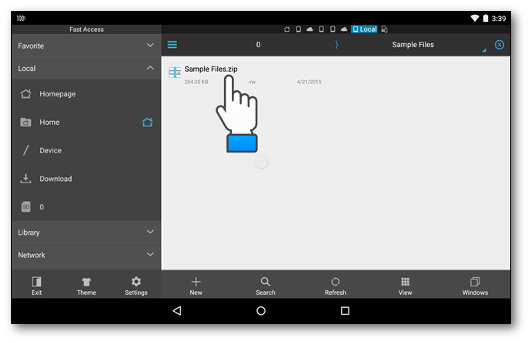 Cercare e aprire file ZIP su Android