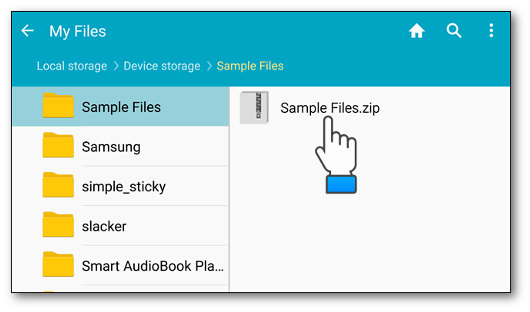 Selezione del file ZIP da aprire