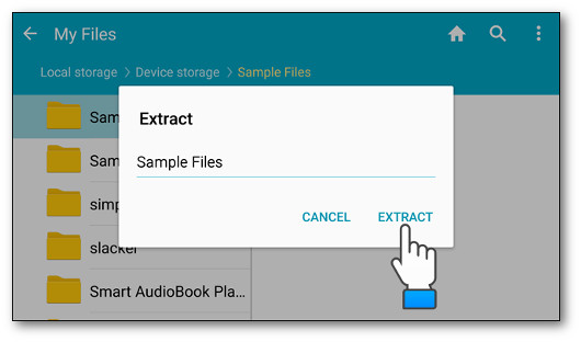 Pulsante per estrarre il file ZIP