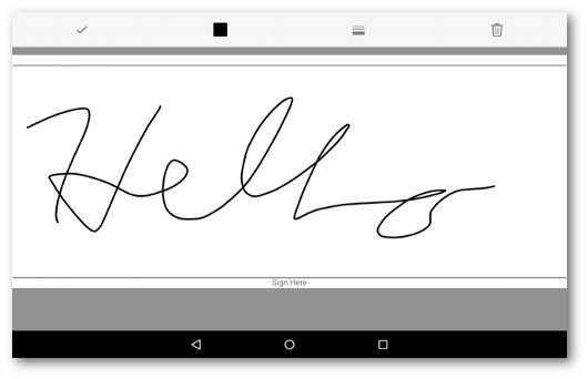 Schermata dell'app per firmare PDF su Android