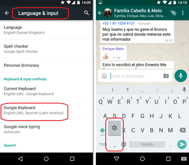 Accesso alle impostazioni della tastiera di Android