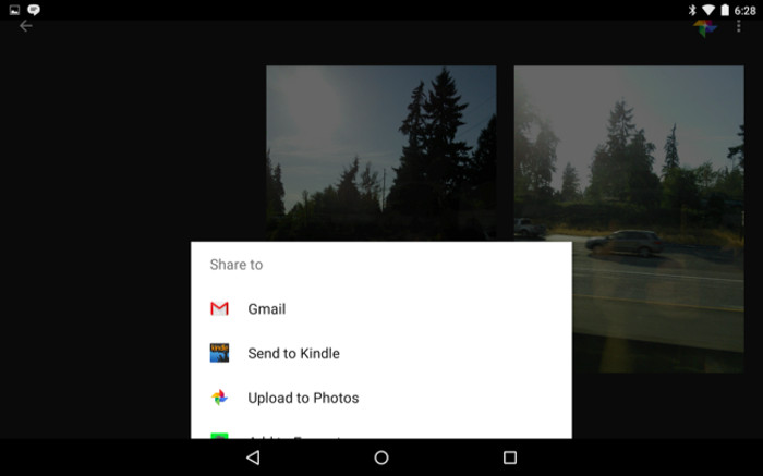 Экран Android для обмена фотографиями