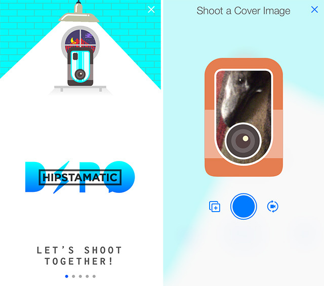 Schermate dell'app Hipstamatic DSPO per iPhone