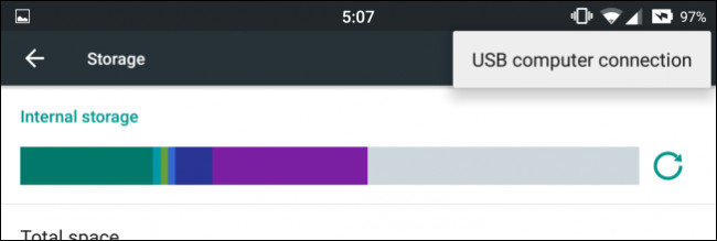 Opzione Connessione USB su Android