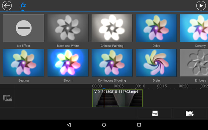 Schermata del video editor PowerDirector per Android