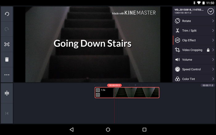 Schermata del video editor KineMaster per Android