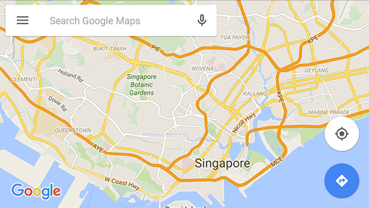 Mappa di Singapore su Google Maps