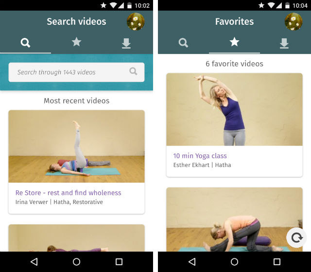 Schermate dell'app Ekhart Yoga per Android