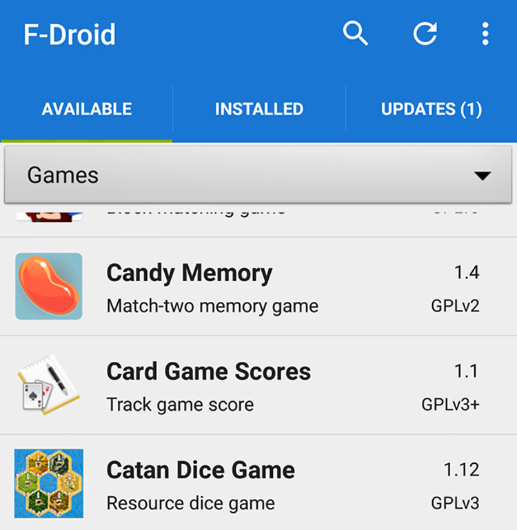 Schermata del sito F-Droid per scaricare app