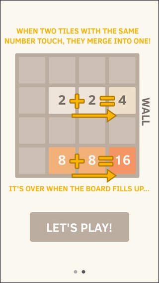 Schermata del gioco 2048 per iPhone
