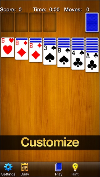 Schermata del gioco Solitaire per iPhone