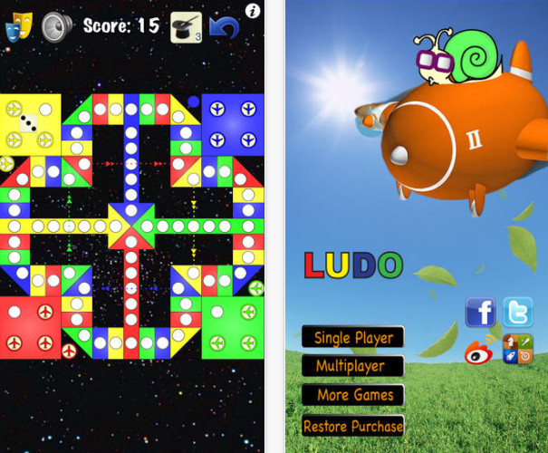 Schermata del gioco da tavola Ludo per smartphone