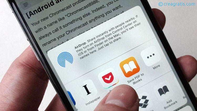Salvare una pagina web da Android o iPhone