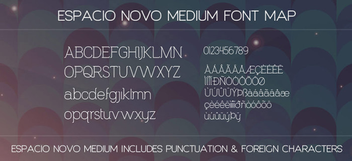 Anteprima del font Espacio Novo