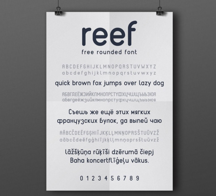 Anteprima del font Reef