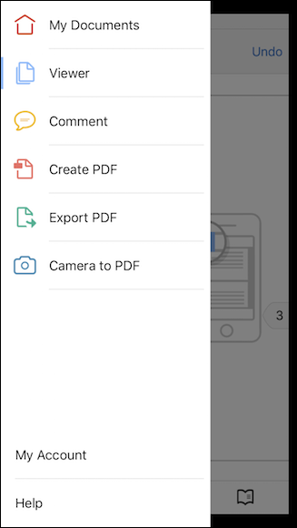 Schermata dell'app Adobe Acrobat per iPhone e iPad