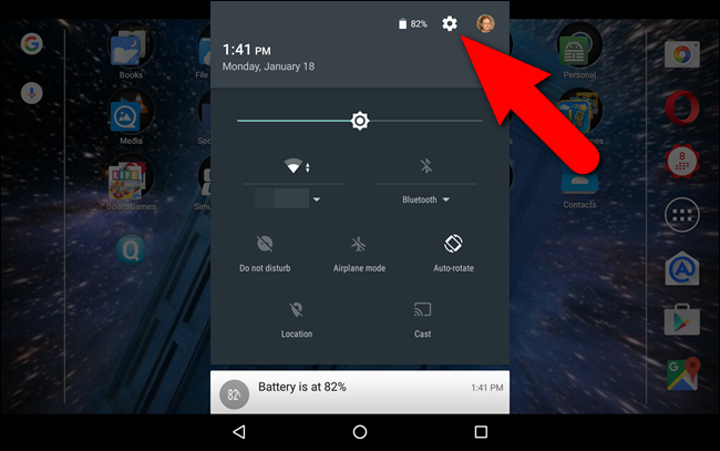 Icona per accedere alle impostazioni su Android