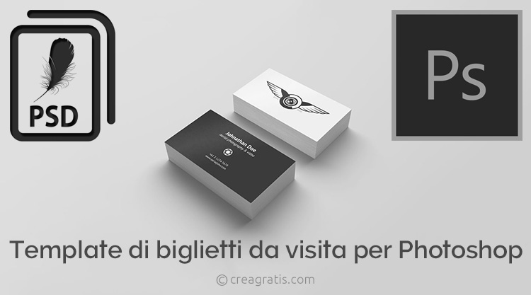 Template di biglietti da visita in formato PSD per Photoshop