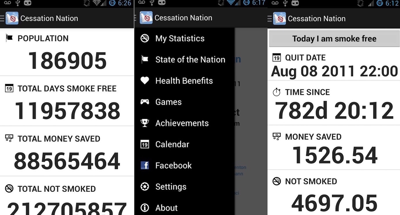 Schermata dell'app Quit Smoking: Cessation Nation per Android