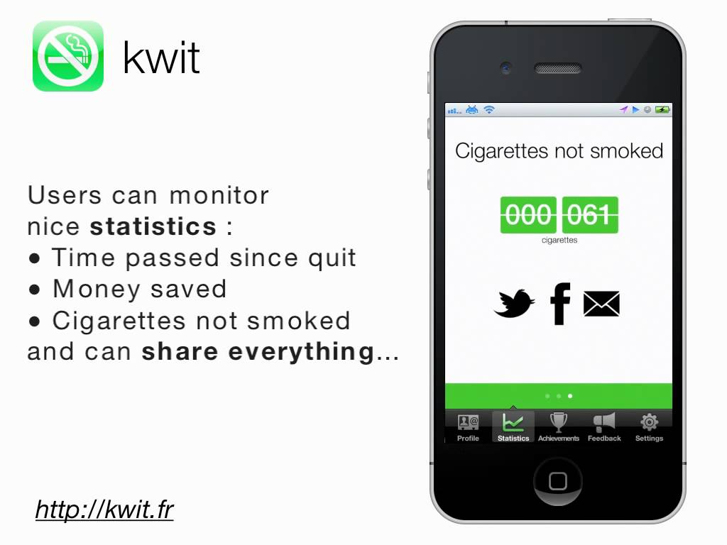 Schermata dell'app Kwit: Stop Smoking Cigarettes per Android