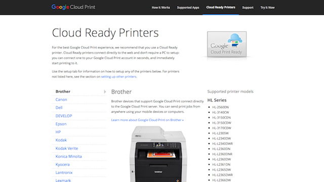 Registrare la stampante su Google Cloud Print