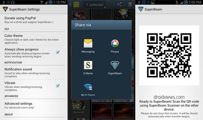 Trasferire file tra dispositivi Android con SuperBeam