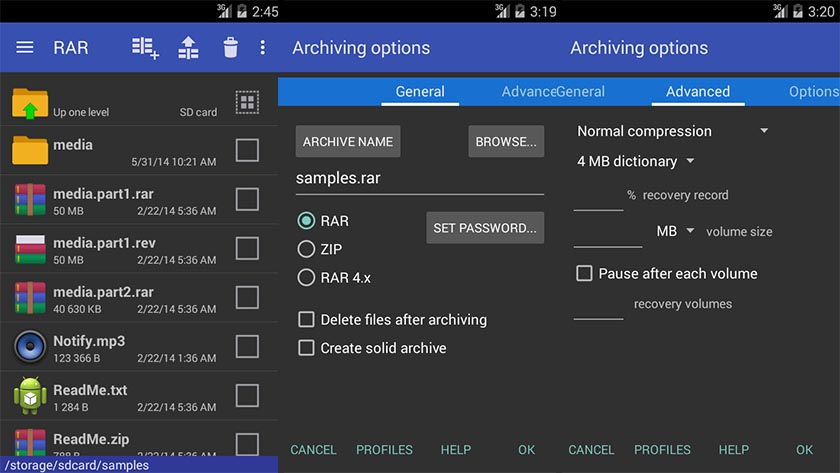 Aprire file ZIP e RAR su Android con RAR